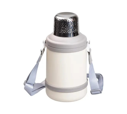 Термос Yiwu HP-14-21V туристичний Vacuum Cup 1,5 л з фліп кришкою та складаними ручками, сіро-зелений Термос Yiwu HP-14-21V туристичний Vacuum Cup 1,5 л з фліп кришкою та складаними ручками, сіро-зелений