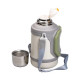 Термос Yiwu HP-14-21V туристичний Vacuum Cup 1,5 л з фліп кришкою та складаними ручками, сіро-зелений