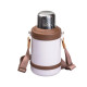 Термос Yiwu HP-14-21W туристичний Vacuum Cup 1,5 л з фліп кришкою та складаними ручками, коричнево-білий