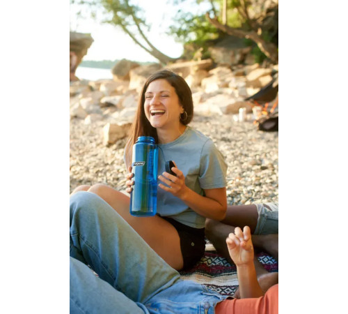 Пляшка Nalgene 1,4 л Silo Blue Sustain w/Black Cap - синя