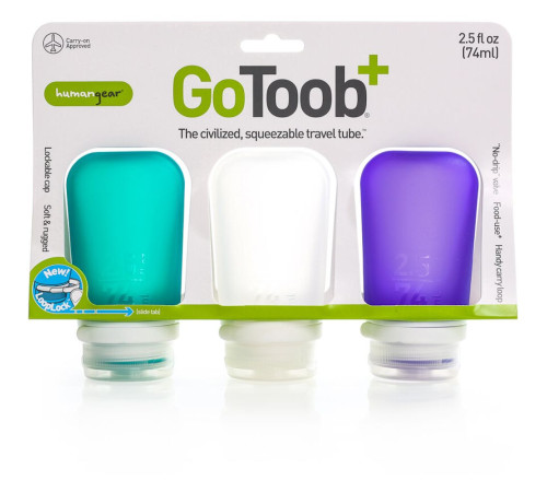 Набір силіконових пляшечок Humangear GoToob+ 3-Pack Medium Набір силіконових пляшечок Humangear GoToob+ 3-Pack Medium