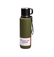 Термос Yiwu HP-14-28GR High Bottle 1 л із заварником та фліп кришкою, оливковий