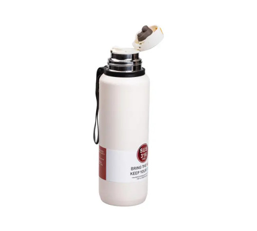 Термос Yiwu HP-14-28W High Bottle 1 л із заварником та фліп кришкою, білий Термос Yiwu HP-14-28W High Bottle 1 л із заварником та фліп кришкою, білий