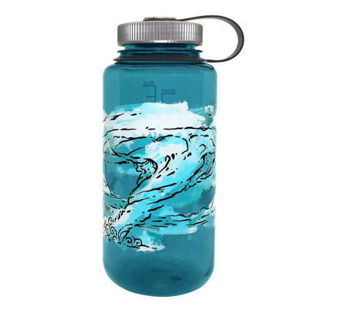 Пляшка для води Nalgene 1 л WM Trout w/Wind, синьо-біла Пляшка для води Nalgene 1 л WM Trout w/Wind, синьо-біла