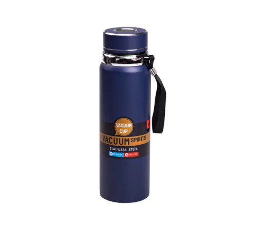 Термос Yiwu HP-14-30BL Vacuum Sports 1 л з датчиком температури та ситечком, темно-синій Термос Yiwu HP-14-30BL Vacuum Sports 1 л з датчиком температури та ситечком, темно-синій
