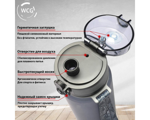 Пляшка для води WCG Grey 1 л