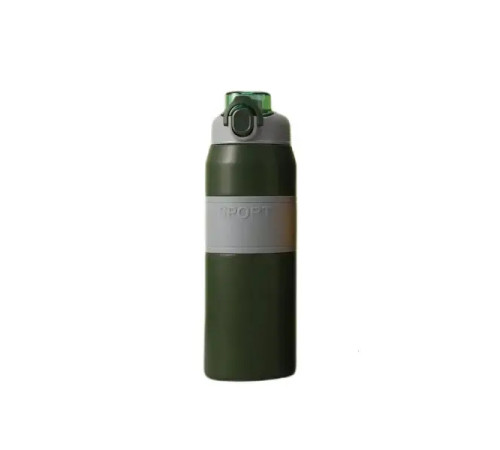 Термос Yiwu HP-14-6GR Sport 800 мл з мундштуком і ручкою, сіро-зелений Термос Yiwu HP-14-6GR Sport 800 мл з мундштуком і ручкою, сіро-зелений