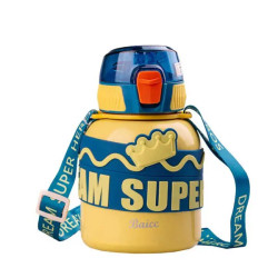 Термос дитячий Happy Life Super Hero Dream 560 мл з ремінцем, жовтий