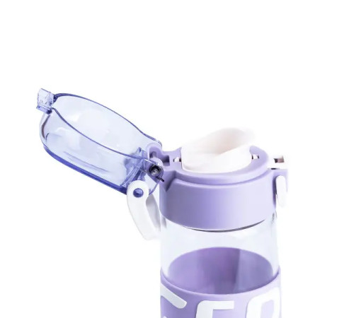 Пляшка для води скляна Happy Life Cille 460 мл, бузкова Пляшка для води скляна Happy Life Cille 460 мл, бузкова
