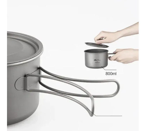 Каструля титанова Mobi Garden NX20666031 800 мл, сіра