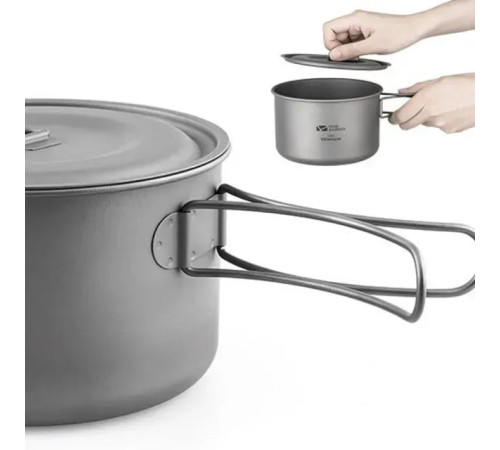 Каструля титанова Mobi Garden NX20666033 1,3 л, сіра