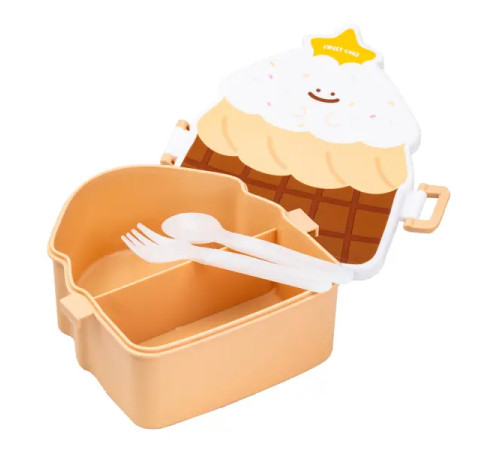 Ланч-бокс дитячий TS Kitchen зі столовими приборами Cake 20 х 18 х 8 см, шоколад Ланч-бокс дитячий TS Kitchen зі столовими приборами Cake 20 х 18 х 8 см, шоколад