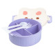 Ланч-бокс дитячий TS Kitchen зі столовими приборами Rabbit 18 х 18 х 7 см, бузково-білий