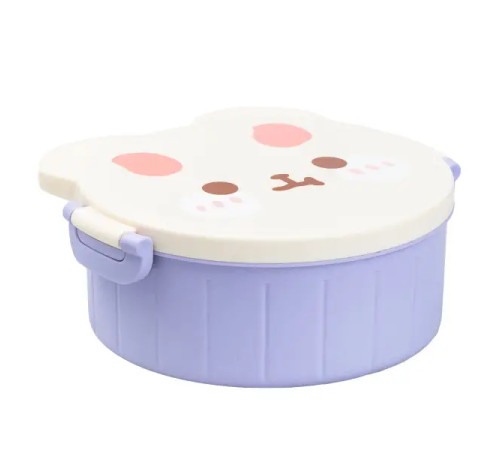 Ланч-бокс дитячий TS Kitchen зі столовими приборами Rabbit 18 х 18 х 7 см, бузково-білий Ланч-бокс дитячий TS Kitchen зі столовими приборами Rabbit 18 х 18 х 7 см, бузково-білий