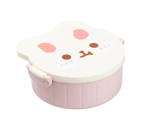 Ланч-бокс дитячий TS Kitchen зі столовими приборами Rabbit 18 х 18 х 7 см, біло-рожевий Ланч-бокс дитячий TS Kitchen зі столовими приборами Rabbit 18 х 18 х 7 см, біло-рожевий