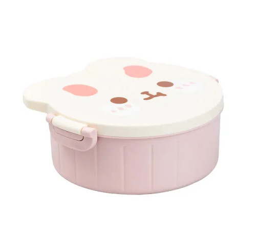 Ланч-бокс дитячий TS Kitchen зі столовими приборами Rabbit 18 х 18 х 7 см, біло-рожевий Ланч-бокс дитячий TS Kitchen зі столовими приборами Rabbit 18 х 18 х 7 см, біло-рожевий
