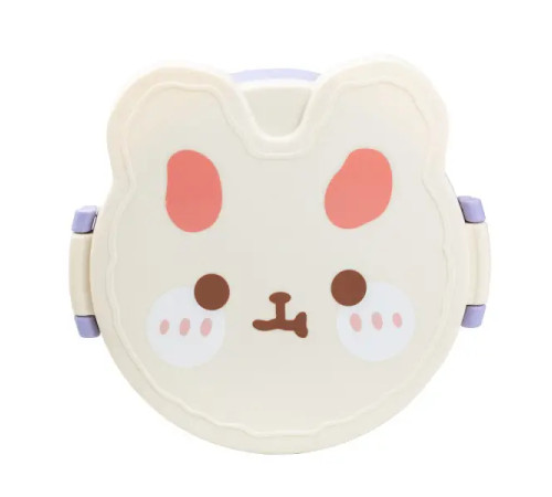 Ланч-бокс дитячий TS Kitchen зі столовими приборами Rabbit 18 х 18 х 7 см, біло-рожевий Ланч-бокс дитячий TS Kitchen зі столовими приборами Rabbit 18 х 18 х 7 см, біло-рожевий