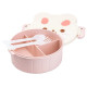 Ланч-бокс дитячий TS Kitchen зі столовими приборами Rabbit 18 х 18 х 7 см, біло-рожевий