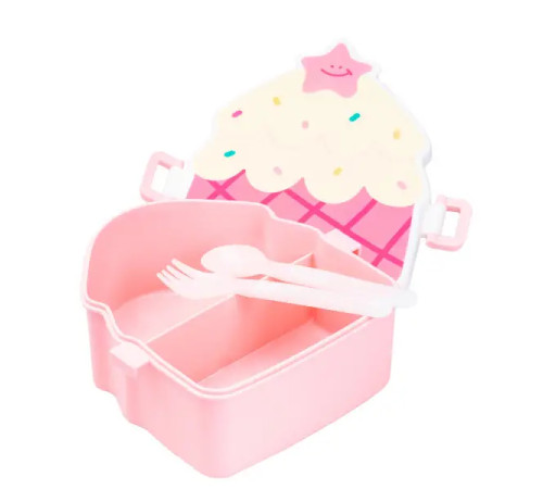 Ланч-бокс дитячий TS Kitchen зі столовими приладами Cake 20 х 18 х 8 см, рожевий Ланч-бокс дитячий TS Kitchen зі столовими приладами Cake 20 х 18 х 8 см, рожевий