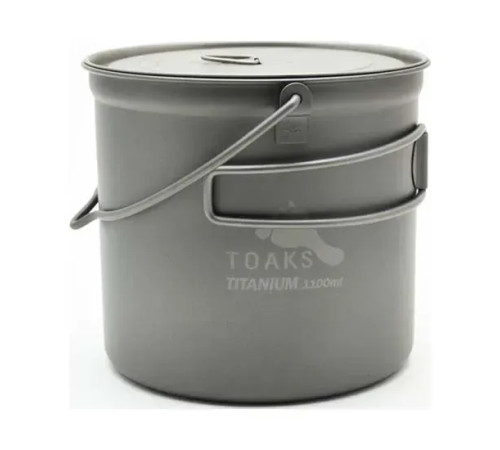 Каструля з розкладними ручками Toaks Titanium 1100 мл Pot with Bail Handle Каструля з розкладними ручками Toaks Titanium 1100 мл Pot with Bail Handle