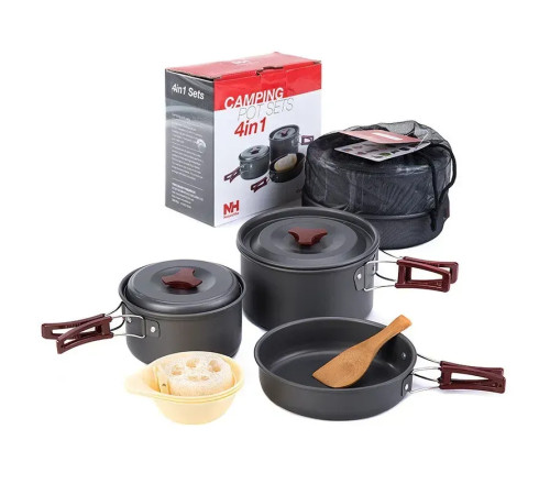 Набір посуду Naturehike NH15T203-G 3-4 NH, сірий Набір посуду Naturehike NH15T203-G 3-4 NH, сірий