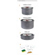 Набір посуду Naturehike NH15T203-G 3-4 NH, сірий