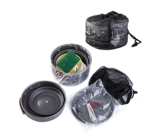 Набір посуду Naturehike NH15T203-G 3-4 NH, сірий Набір посуду Naturehike NH15T203-G 3-4 NH, сірий