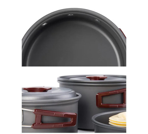 Набір посуду Naturehike NH15T203-G 3-4 NH, сірий Набір посуду Naturehike NH15T203-G 3-4 NH, сірий
