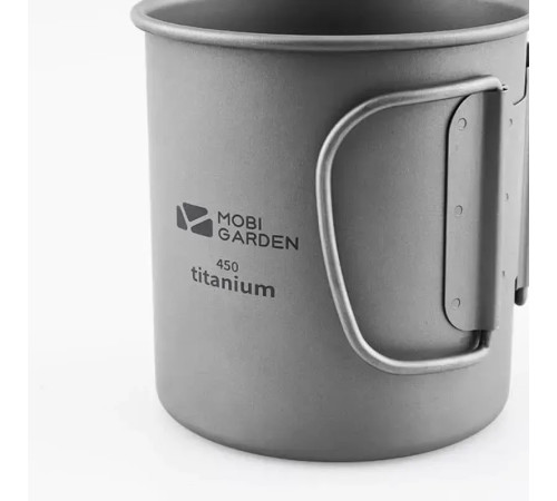 Чашка титанова з кришкою Mobi Garden NX20666039 450 мл, сіра Чашка титанова з кришкою Mobi Garden NX20666039 450 мл, сіра