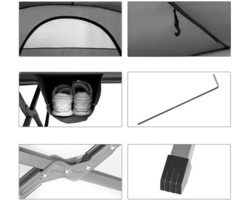 Costway Двомісний кемпінговий намет зі складаним ліжком, простирадлом і сумкою для транспортування
