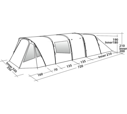 Туристичний намет Easy Camp Palmdale 600 Lux- сірий