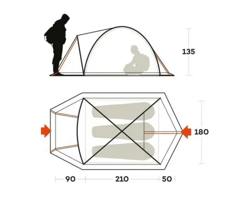 3-місний туристичний намет FERRINO Skyline 3 Alu