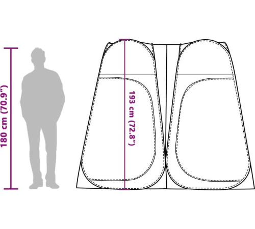 Намет для переодягання Vida XL, сіро-помаранчевий Намет для переодягання Vida XL, сіро-помаранчевий