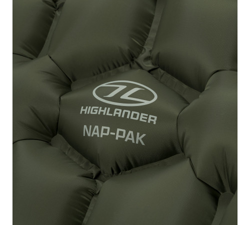 Килимок надувний Highlander Nap-Pak Inflatable Sleeping Mat AIR071 190x55 см, оливковий