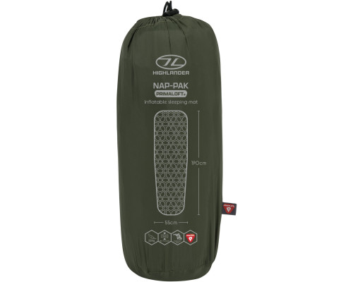 Килимок надувний Highlander Nap-Pak Inflatable Sleeping Mat PrimaLoft 5 cm Olive (AIR072-OG)