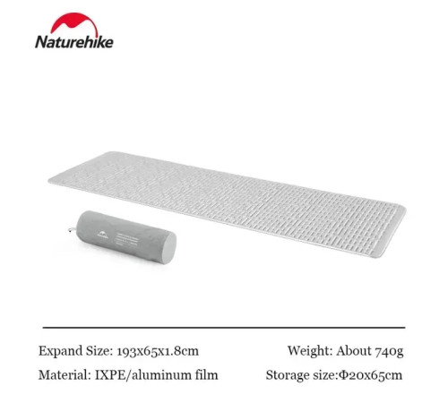 Килимок рулонний Naturehike IXPE CNH22DZ006, сріблястий Килимок рулонний Naturehike IXPE CNH22DZ006, сріблястий