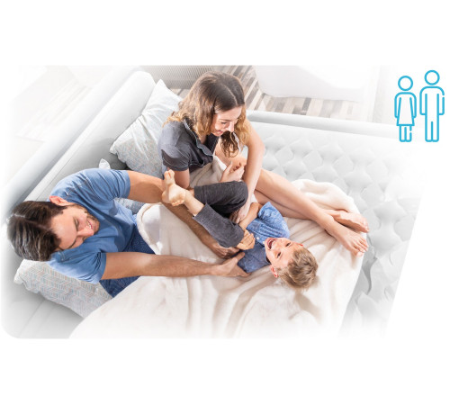 Матрац надувний Intex 64109 203х152х25 см, сіро-зелений