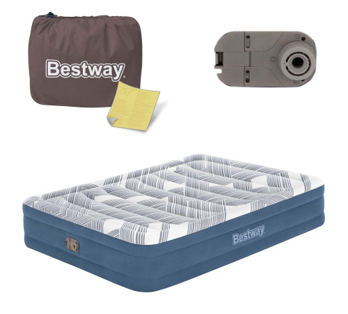 Матрац надувний Bestway 6712Y 203x152 см, синьо-сірий Матрац надувний Bestway 6712Y 203x152 см, синьо-сірий