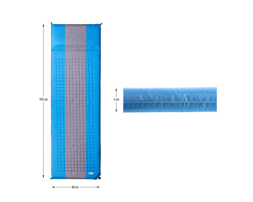 Самонадувний килимок NILS CAMP NC4340 сіро-блакитний