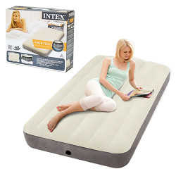 Матрац надувний Intex 64101 191x99x25 см, сіро-бежевий 