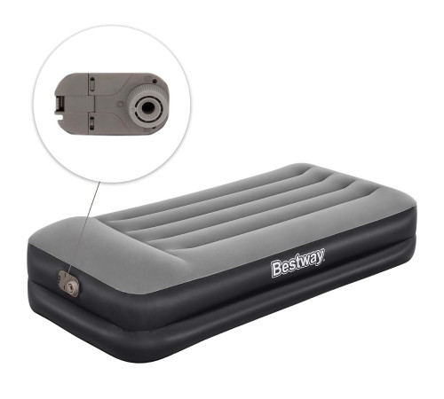 Матрац надувний Bestway 67401 з вбудованим електронасосом 191x97 см, чорно-сірий Матрац надувний Bestway 67401 з вбудованим електронасосом 191x97 см, чорно-сірий