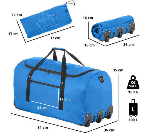 Сумка дорожня на колесах TravelZ Wheelbag 100 Liter Blue (603093)