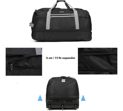 Сумка дорожня на колесах TravelZ Wheelbag Doubleloader foldable black (603096)