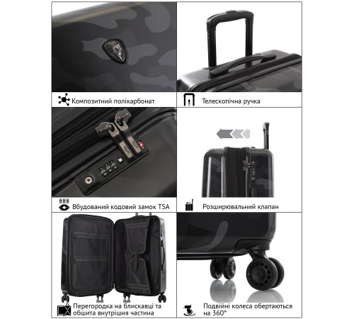 Валіза Heys Black Camo (S) Валіза Heys Black Camo (S)