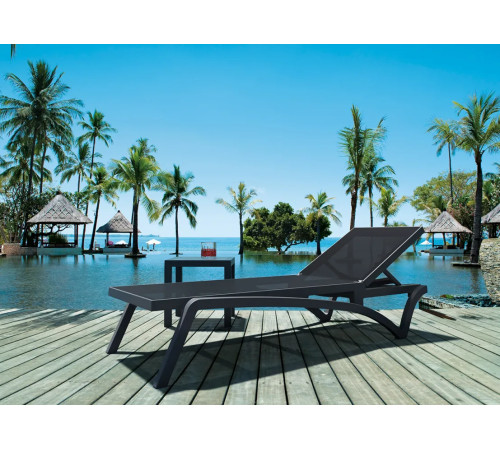 Шезлонг Siesta Pacific, чорний Шезлонг Siesta Pacific, чорний