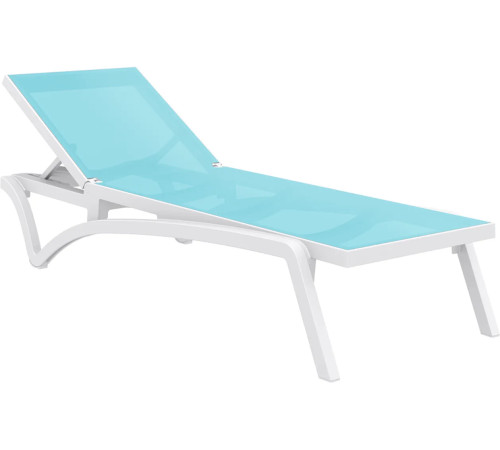 Шезлонг Siesta Pacific, біло-бірюзовий Шезлонг Siesta Pacific, біло-бірюзовий