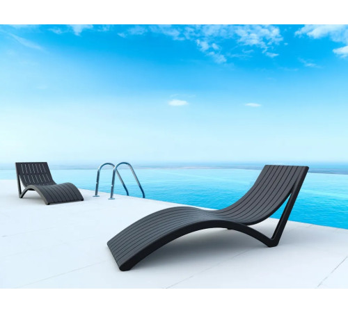 Шезлонг Siesta Slim, чорний Шезлонг Siesta Slim, чорний