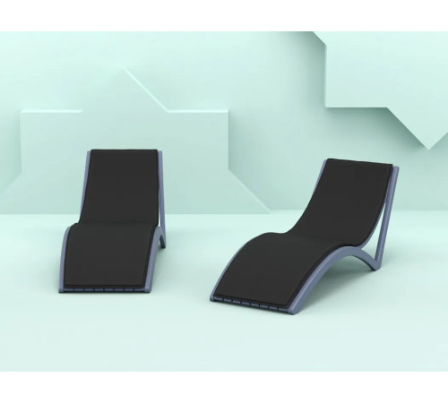 Шезлонг Siesta Slim, чорний Шезлонг Siesta Slim, чорний