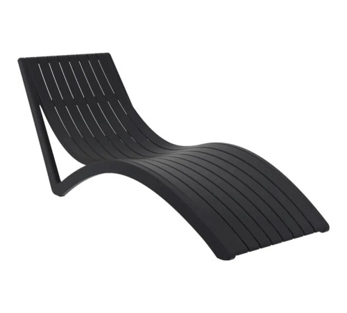 Шезлонг Siesta Slim, чорний Шезлонг Siesta Slim, чорний