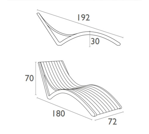 Шезлонг Siesta Slim, бежевий Шезлонг Siesta Slim, бежевий